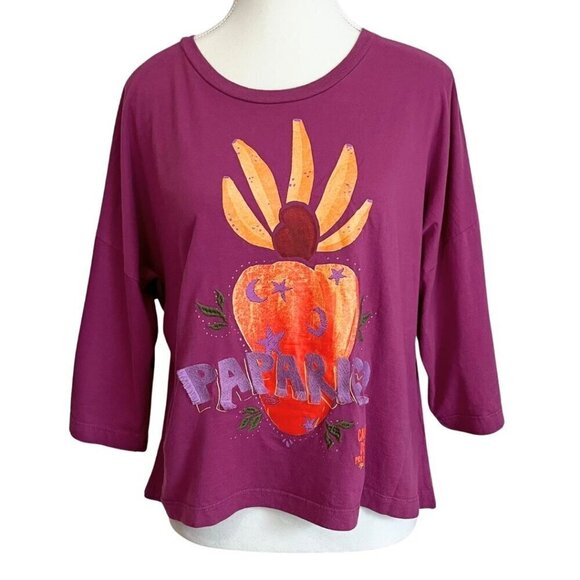 FARM RIO PETITE PAPARICO PEPPER GRAPHIC PRINT PURPLE T-SHIRT - SP - Picture 1 of 11